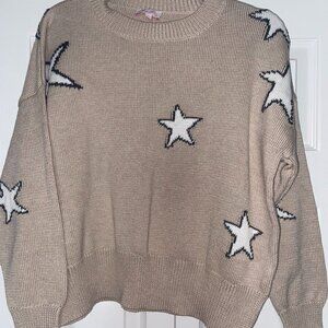 Pink Lily Cream Crewneck Sweater